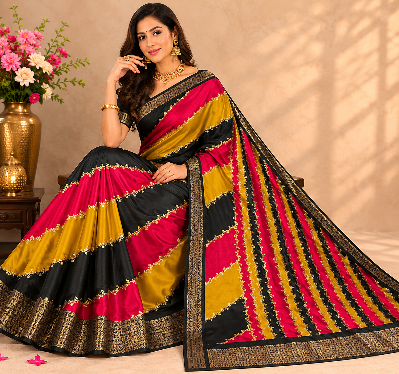 Royal Stripe Glow Saree