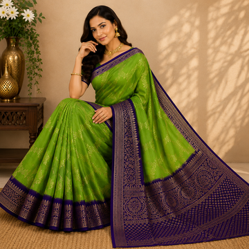 Parijatha Purple Grace Saree 💚💜