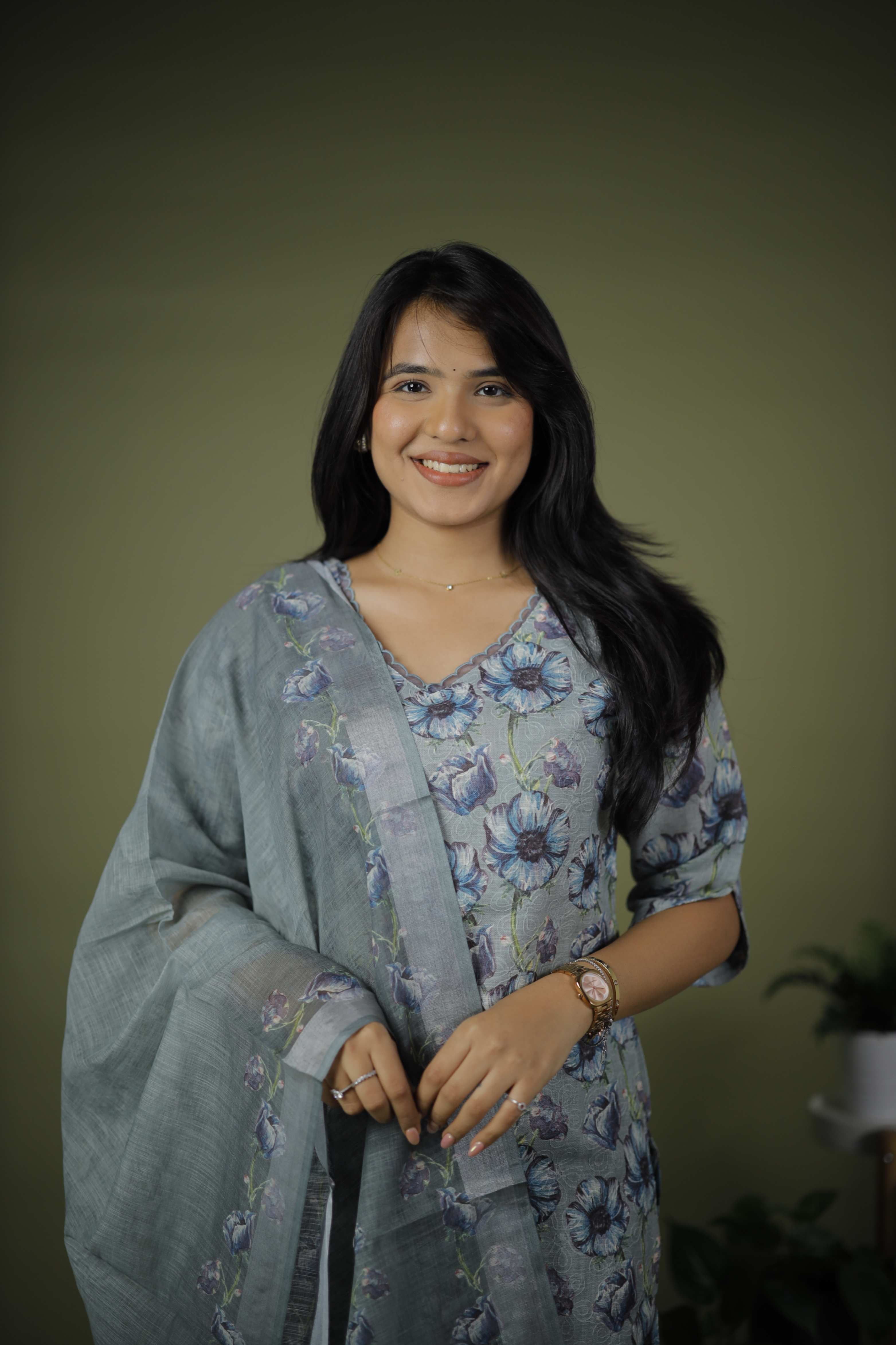 CHANDERI COTTON KURTA SET WITH DUPATTA