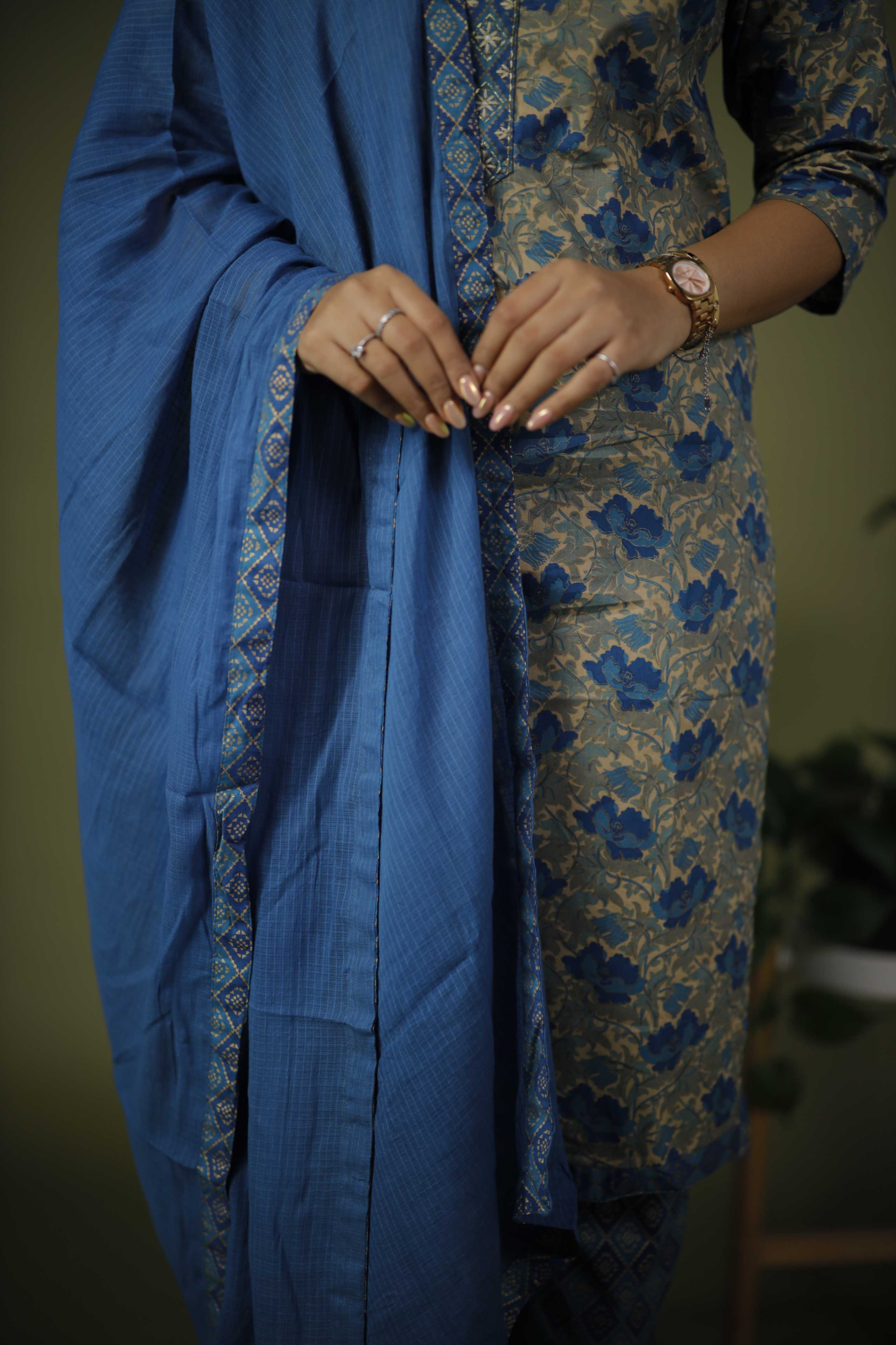 COTTON KURTA SET WITH DUPATTA