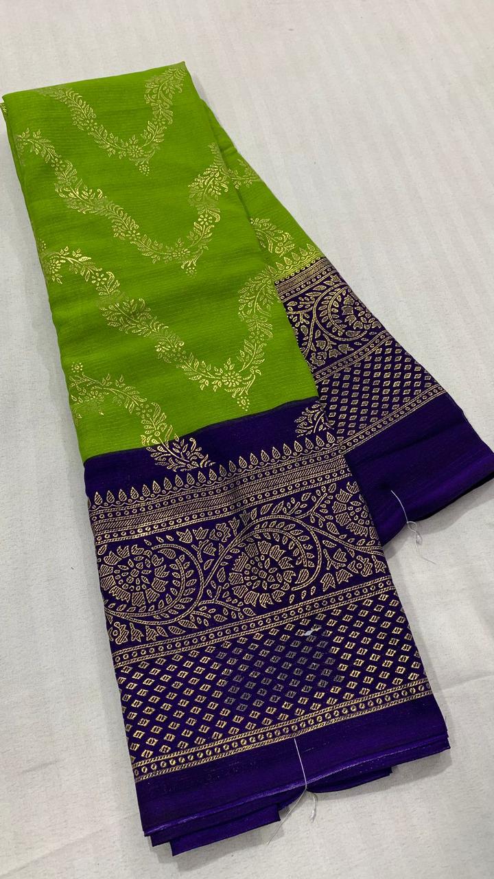 Parijatha Purple Grace Saree 💚💜