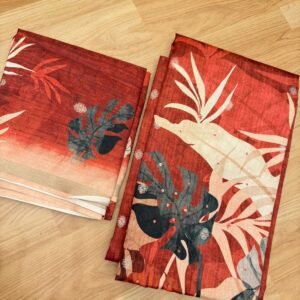 Red Semi tussar Salwar material