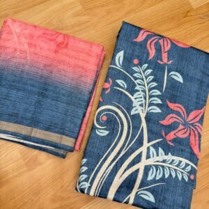 Dark Blue Semi tussar Salwar material