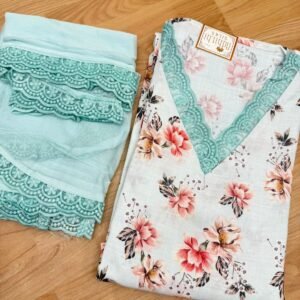 Floral Elegance Embroidered Suit Set