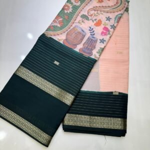 Dark Green Mysore silk Centre beauty collections