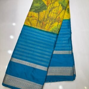 Yellow with Blue Mysore silk Centre beauty collections