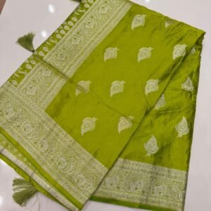 Classic Green Banarasi Saree with Rich Zari Border