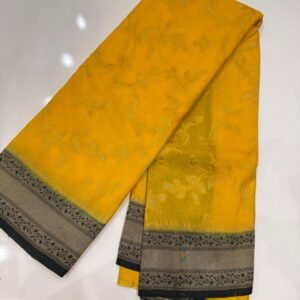 Premium Yellow Mysore-Silk Saree