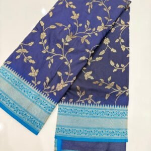 Premium Navy Blue Mysore-Silk Saree